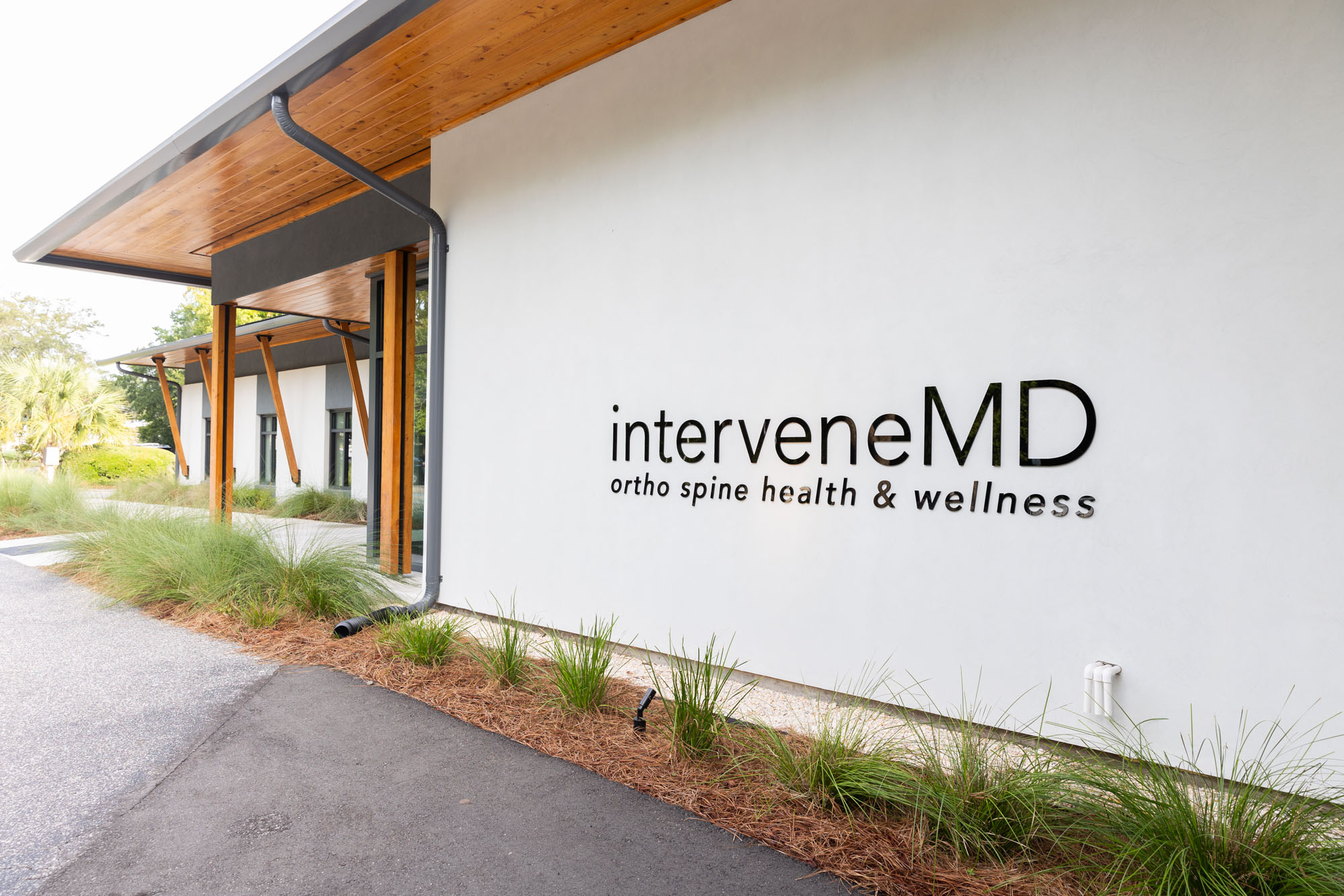 The view from the InterveneMD office as a woman walks in for her appointment for dermal filler in Mt. Pleasant.