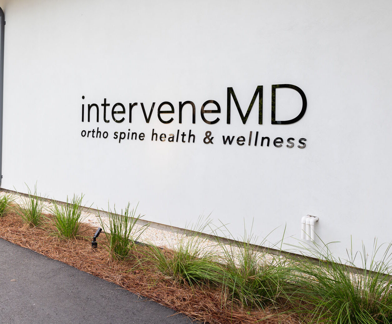The view from the front of the InterveneMD building as a patient walks in for an Elite Facial in Mt. Pleasant.